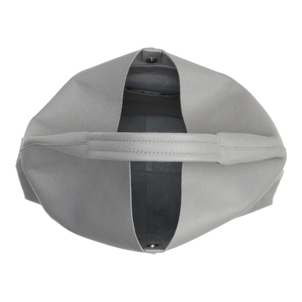 Kurt Geiger Violet XXL Oversized Light Gray Open Top Pebbled Soft Leather Tote - Picture 5 of 6